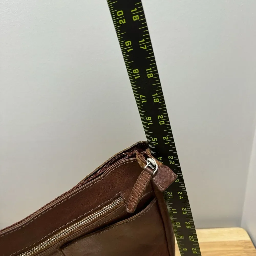Wild West Los Angeles Leather Purse Brown‎ Shoulder Bag Green Gingham Western